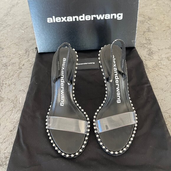 Alexander Wang Nova studded slingback sandals & transparent PVC Straps - Picture 7 of 7